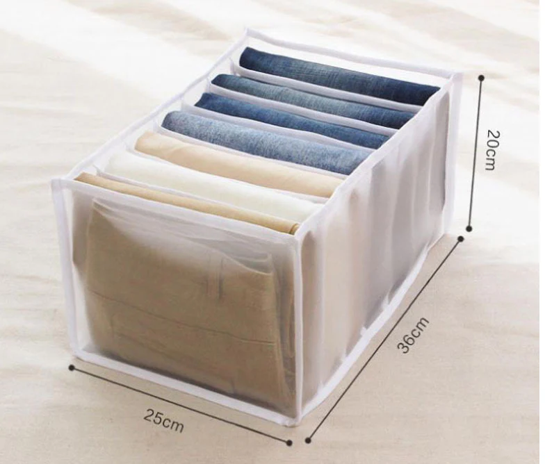 Large 7-Grid Compartments Wardrobe Clothes Organiser Jeans Storage Box - Image 2