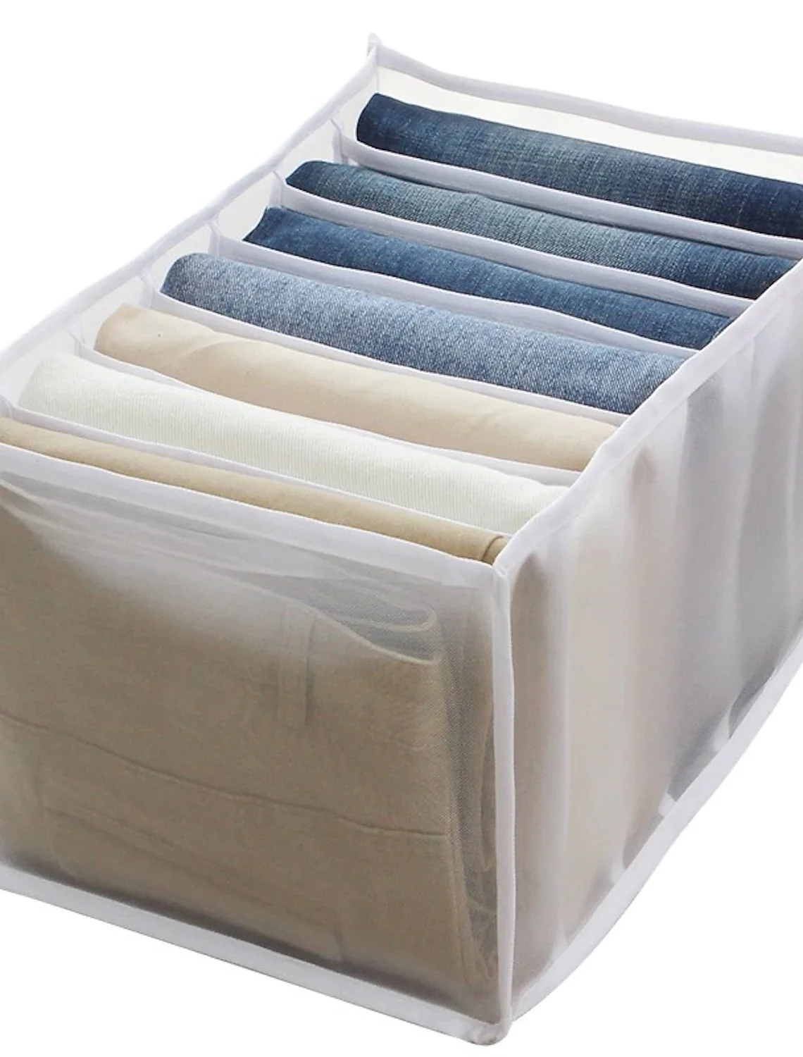 Large 7-Grid Compartments Wardrobe Clothes Organiser Jeans Storage Box - Image 9