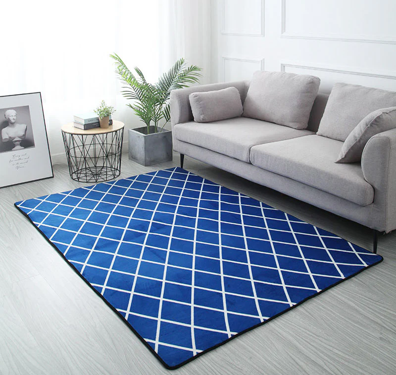 Large Blue Diamond Rug Carpet Mat (230 x 160) - Image 2