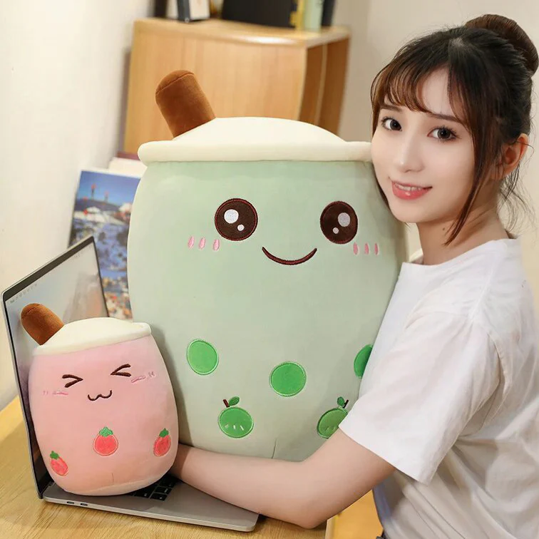 Large Bubble Tea Plush Toy Boba Cuddly Doll Pillow Cushion - 40cm, Green - Image 15