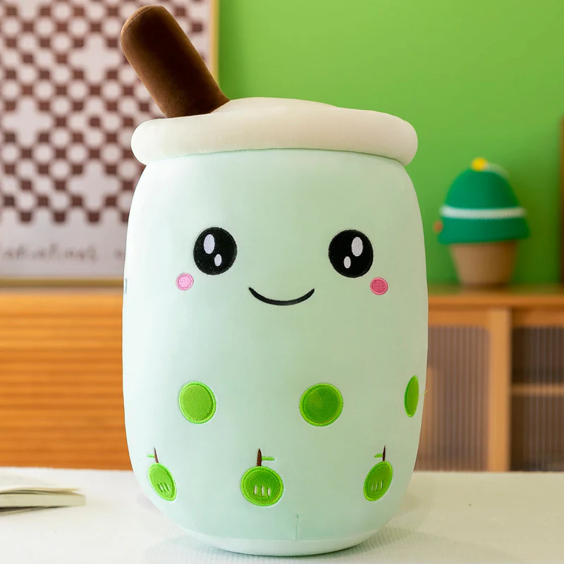 Large Bubble Tea Plush Toy Boba Cuddly Doll Pillow Cushion - 40cm, Green - Image 5