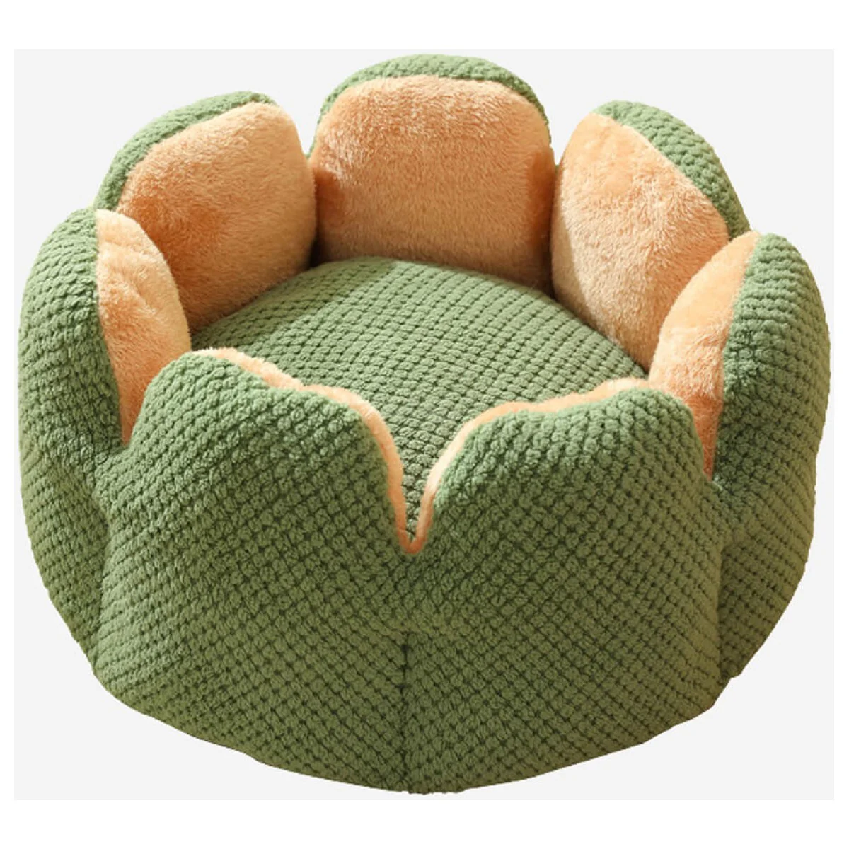 Large Cactus Flower Petal Shaped Pet Bed Comfy Cat Dog Nest (Green, 60cm) - Image 3