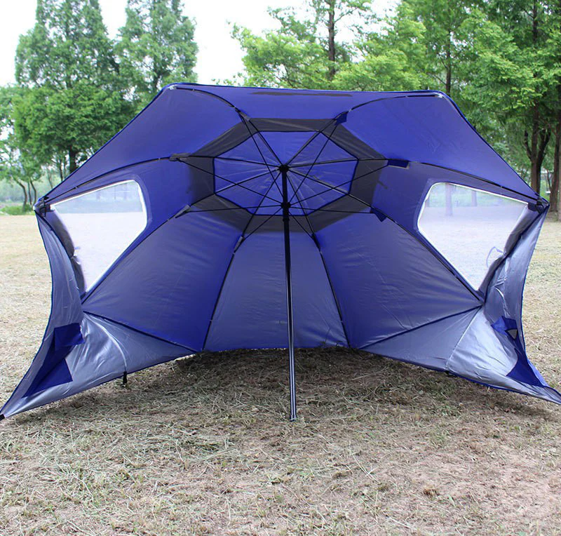 Large Canopy Camping Beach Sports Events Sun & Rain Umbrella (Blue) - Image 12