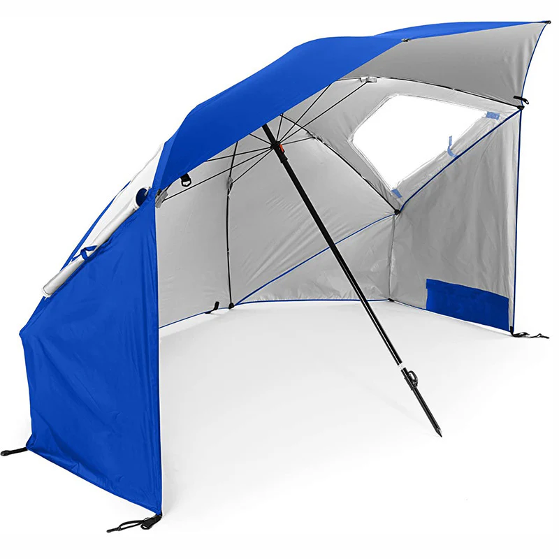 Large Canopy Camping Beach Sports Events Sun & Rain Umbrella (Blue) - Image 5