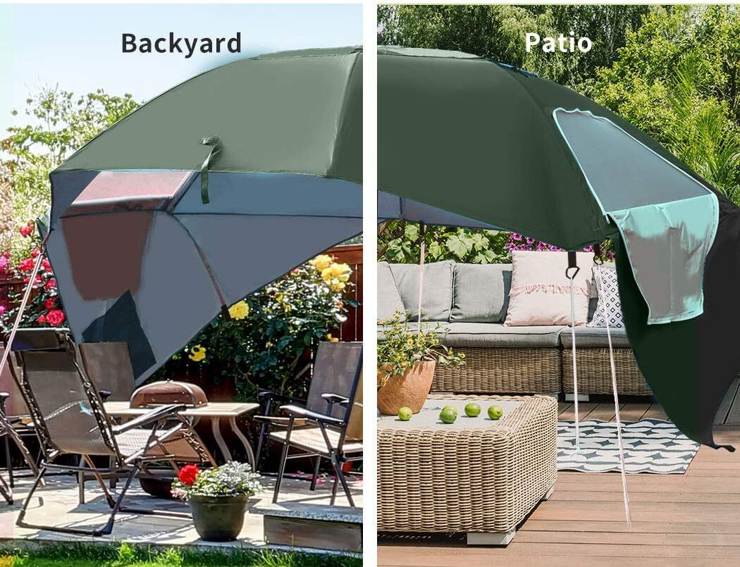 Large Canopy Camping Beach Sports Events Sun & Rain Umbrella (Green) - Image 10