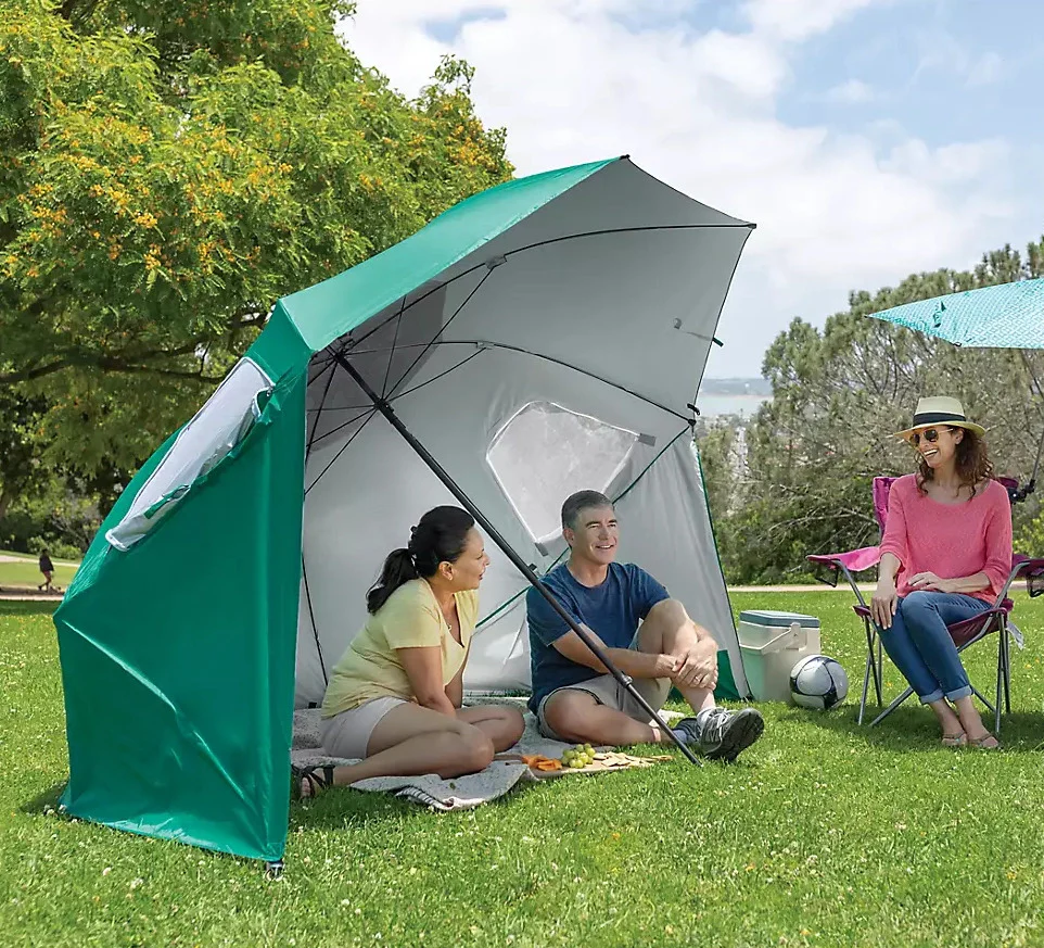 Large Canopy Camping Beach Sports Events Sun & Rain Umbrella (Green) - Image 12