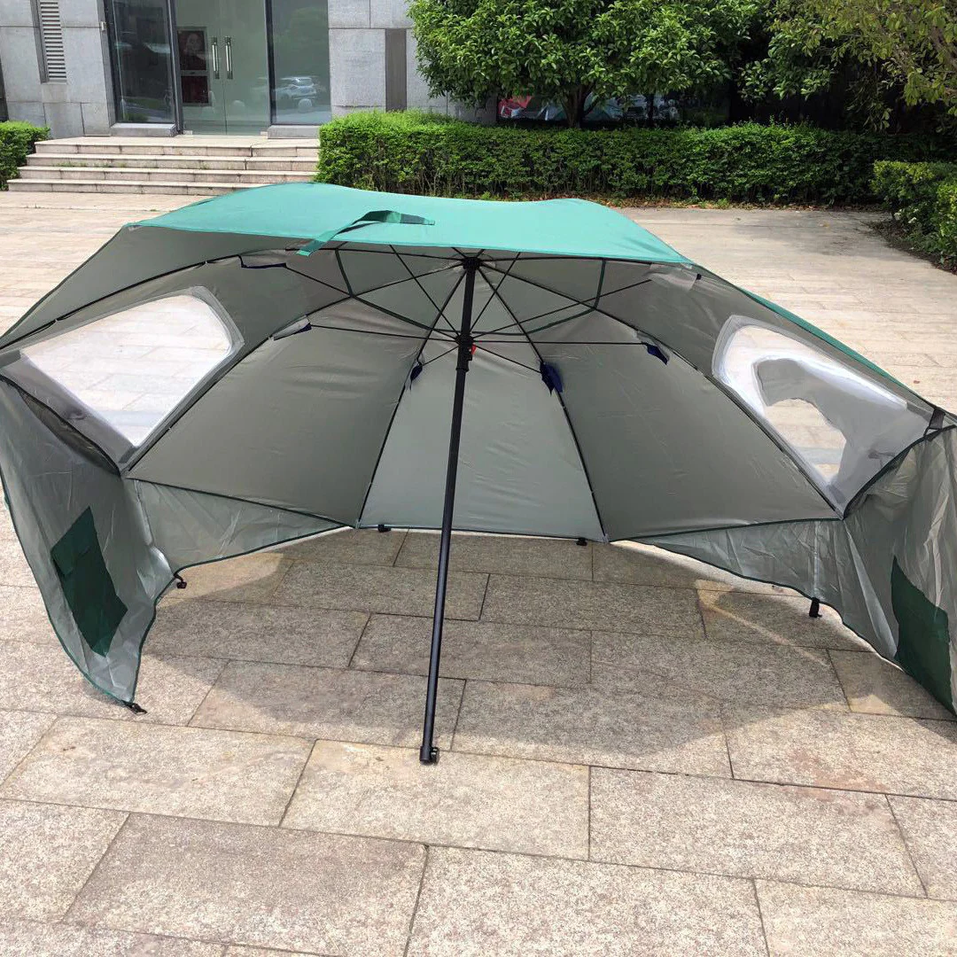 Large Canopy Camping Beach Sports Events Sun & Rain Umbrella (Green) - Image 4