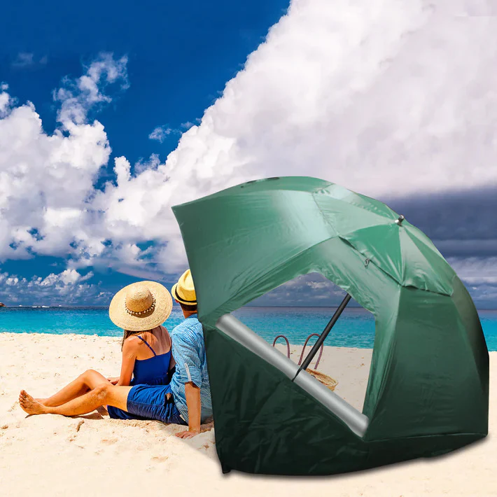 Large Canopy Camping Beach Sports Events Sun & Rain Umbrella (Green) - Image 5