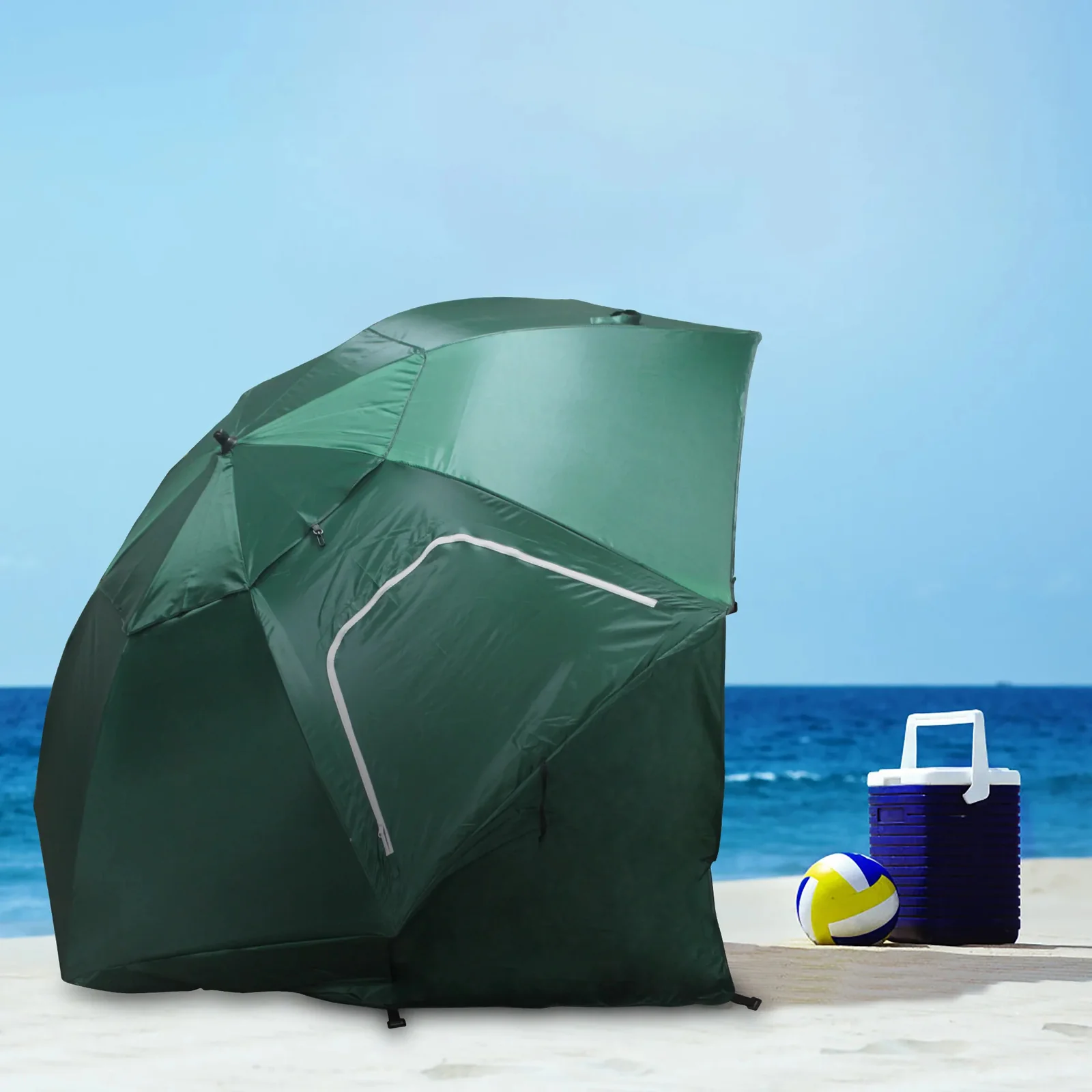Large Canopy Camping Beach Sports Events Sun & Rain Umbrella (Green) - Image 8