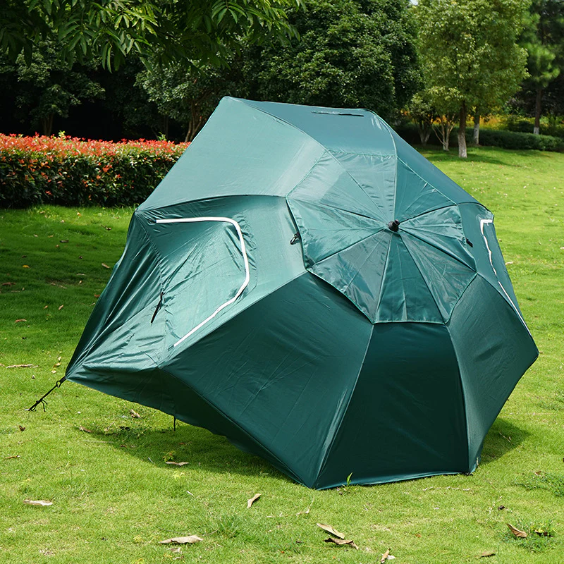 Large Canopy Camping Beach Sports Events Sun & Rain Umbrella (Green) - Image 9