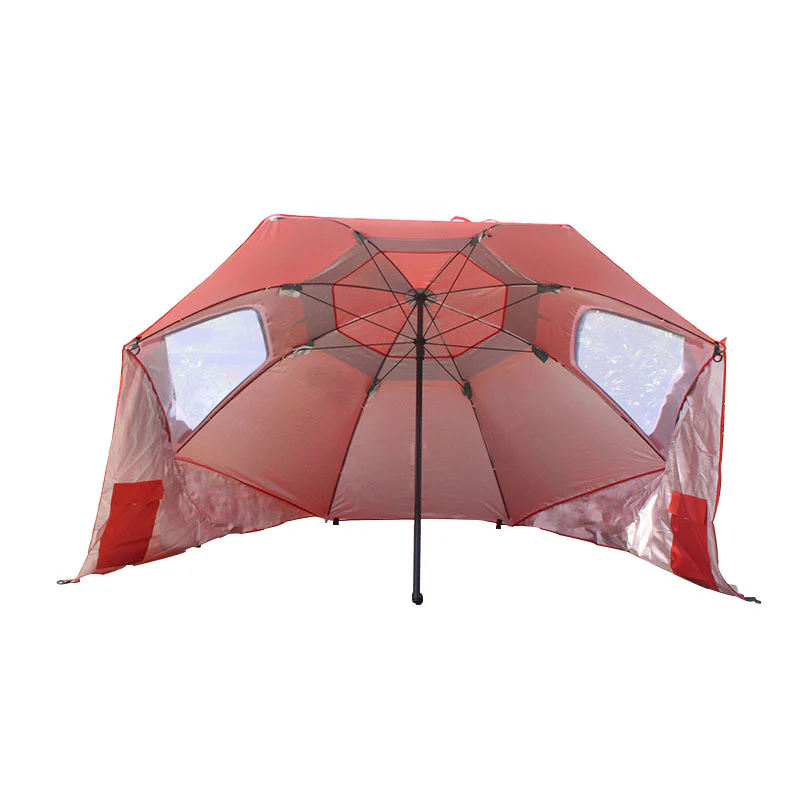 Large Canopy Camping Beach Sports Events Sun & Rain Umbrella (Red) - Image 10