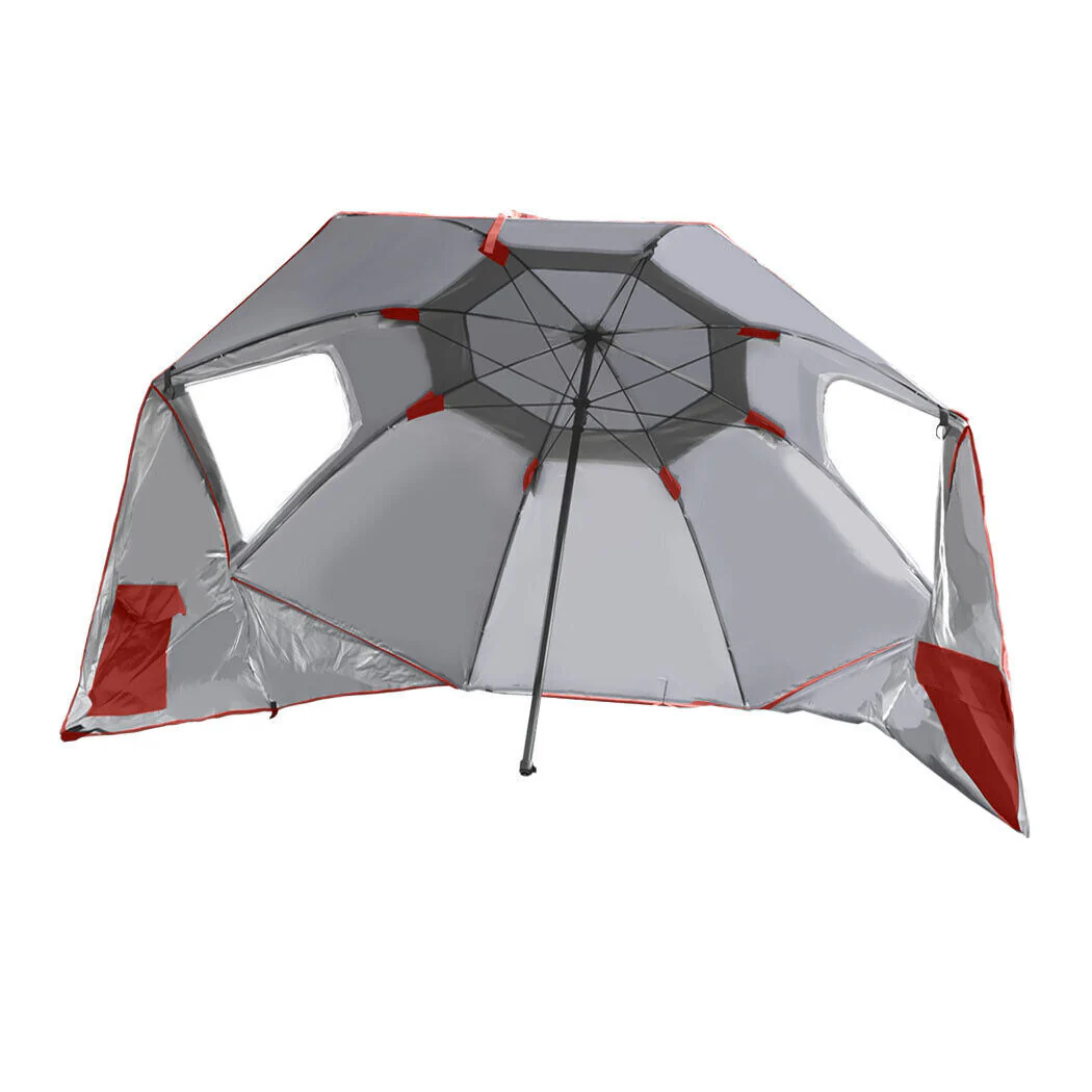 Large Canopy Camping Beach Sports Events Sun & Rain Umbrella (Red) - Image 6