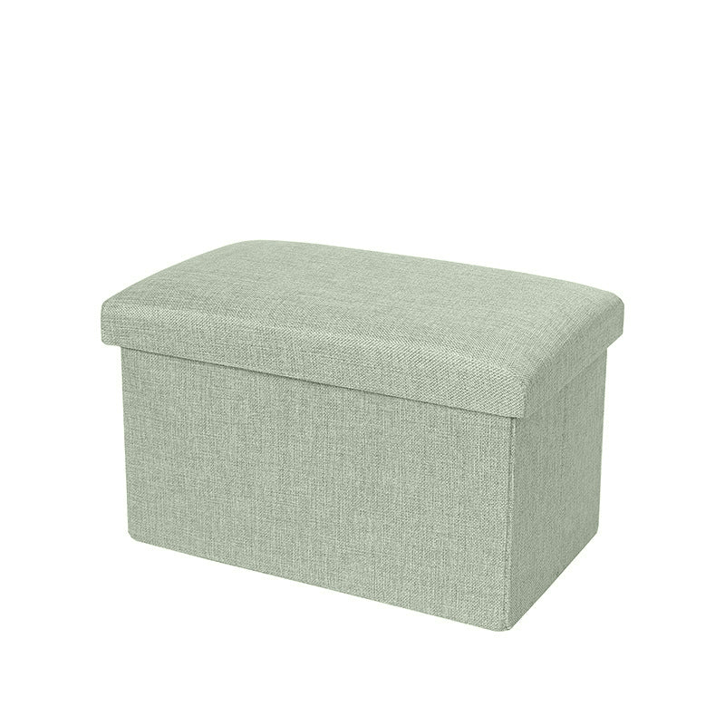 Large Capacity Multipurpose Foldable Linen Storage Ottoman Footrest Stool (Sage) - Image 3