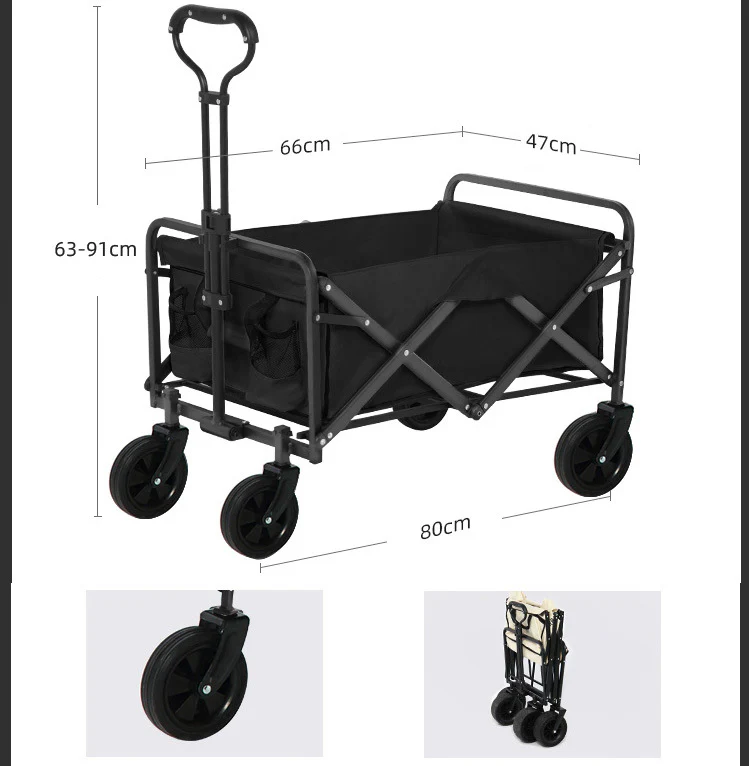 Large Capacity Outdoor Folding Beach Cart Utility Garden Camping Wagon - Image 3