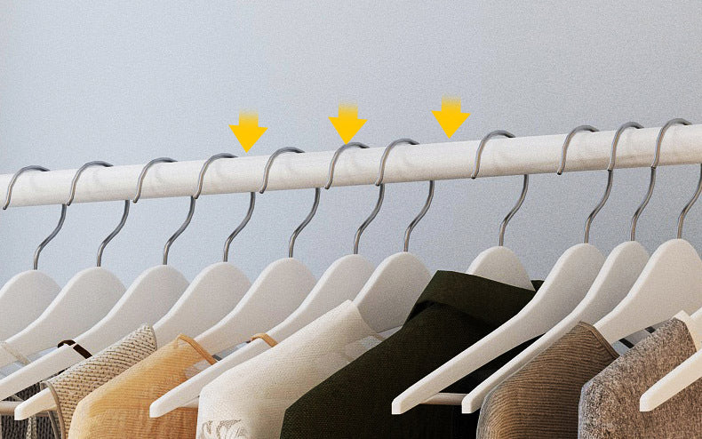 Large Coat Hanging Stand Wardrobe Clothes Hanger Rack (White) - Image 6