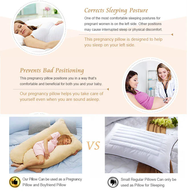 Large Comfort Support Body Pillow (Beige) - Image 10