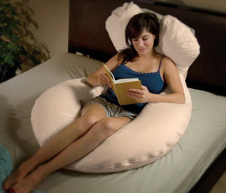 Large Comfort Support Body Pillow (Beige) - Image 11