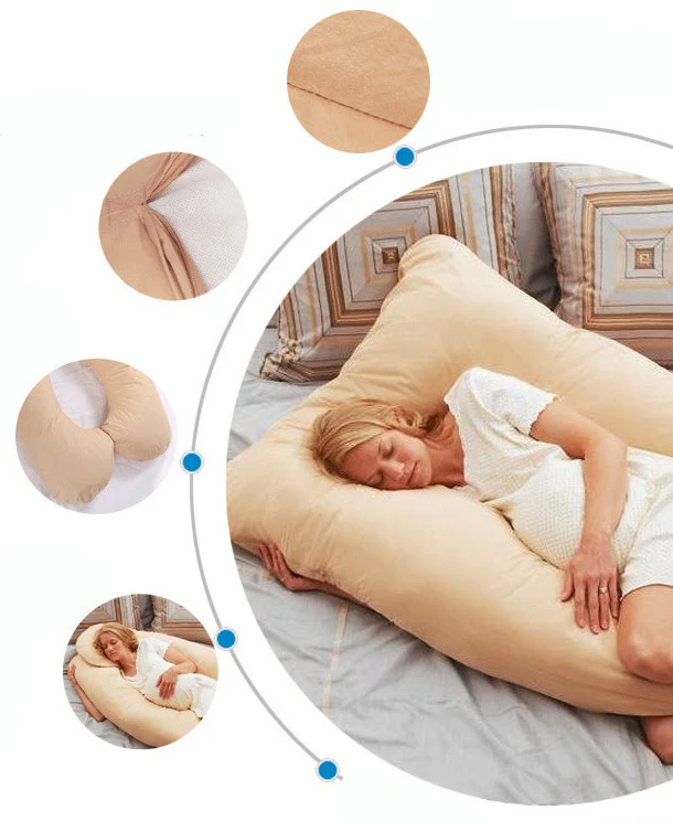 Large Comfort Support Body Pillow (Beige) - Image 14
