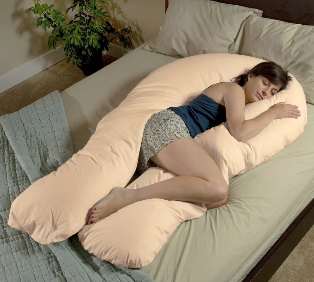 Large Comfort Support Body Pillow (Beige) - Image 5