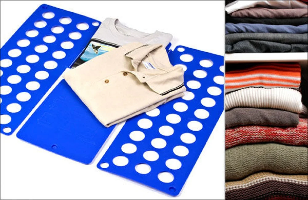 LARGE Flip Fold Clothes Laundry Organizer BLUE - Image 3