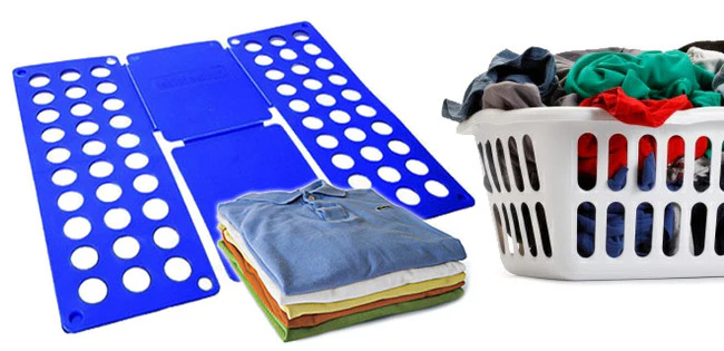 LARGE Flip Fold Clothes Laundry Organizer BLUE - Image 5