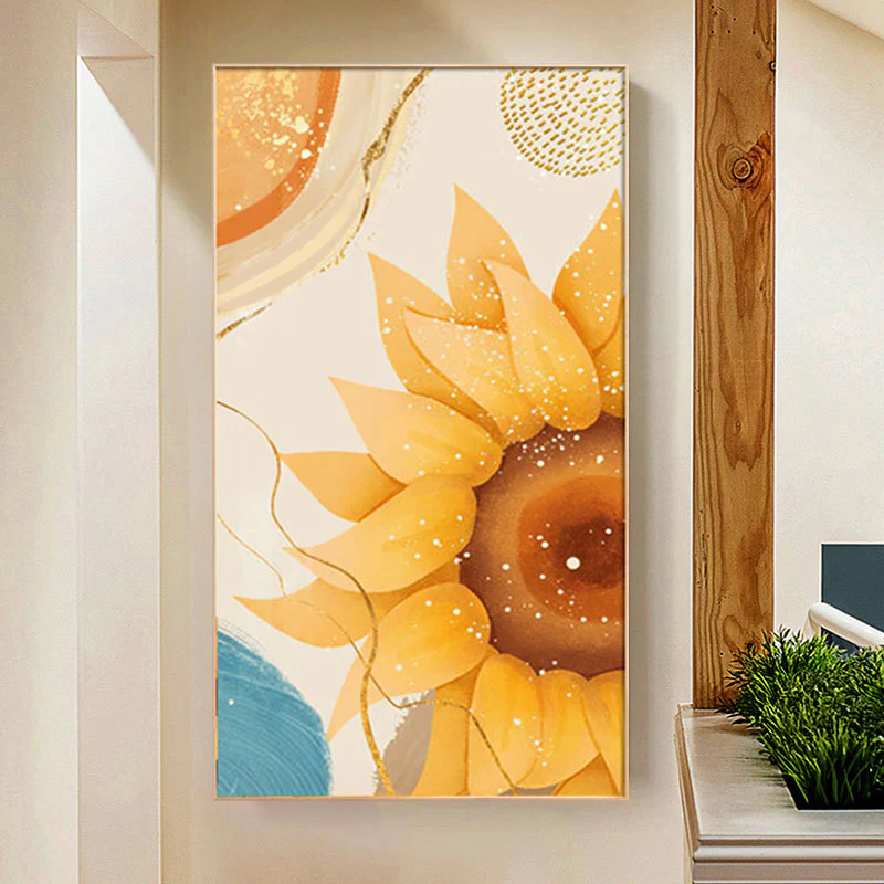 Large Floral Painting Framed Canvas Wall Art - 100cm x 50cm - Image 5