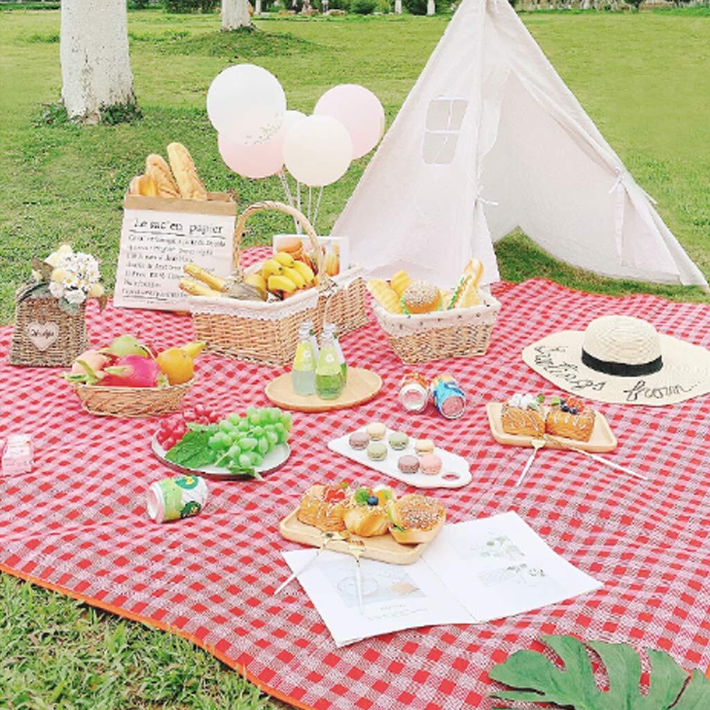 Large Foldable Waterproof Outdoor Picnic Rug Blanket Camping Beach Play Mat (2m x 1.5m, Red) - Image 4