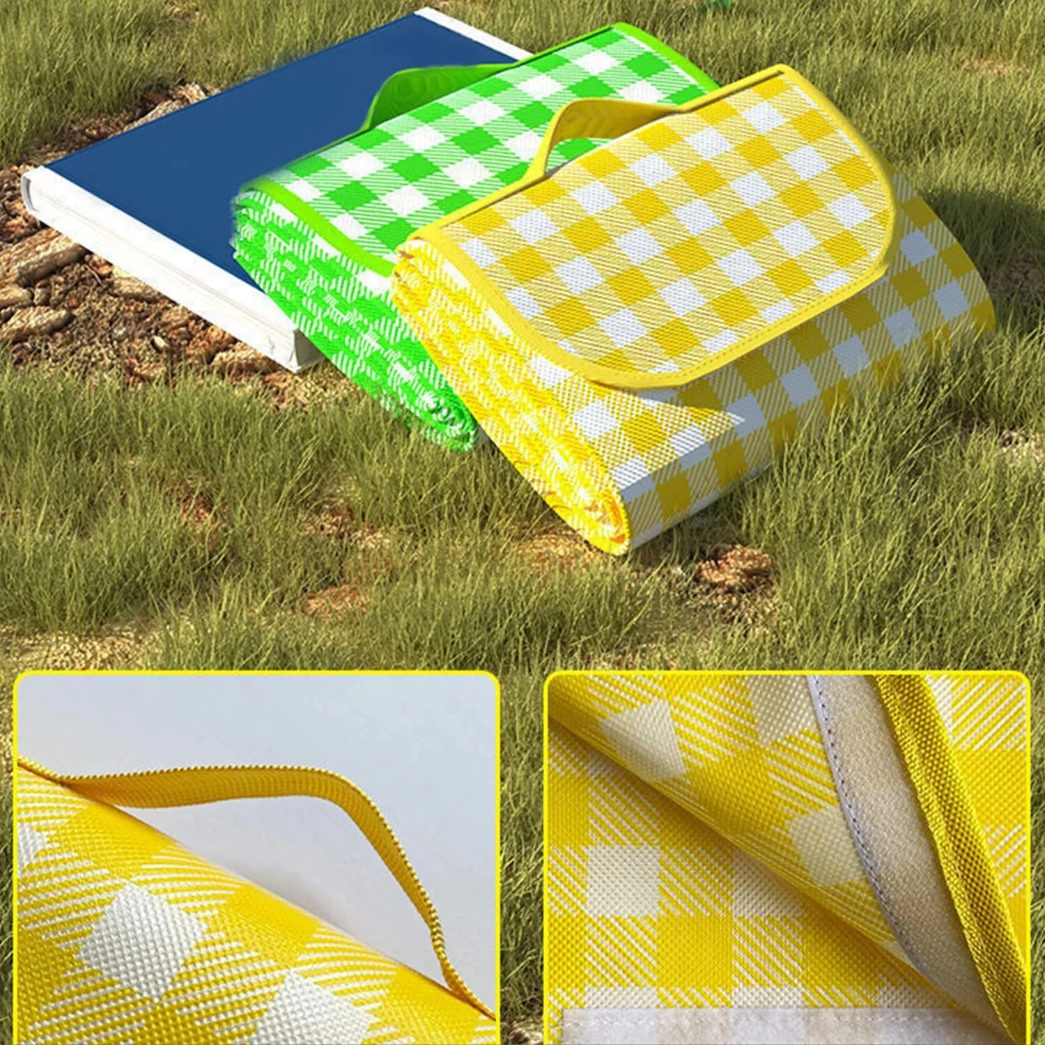 Large Foldable Waterproof Outdoor Picnic Rug Blanket Camping Beach Play Mat (2m x 1.5m, Yellow) - Image 11