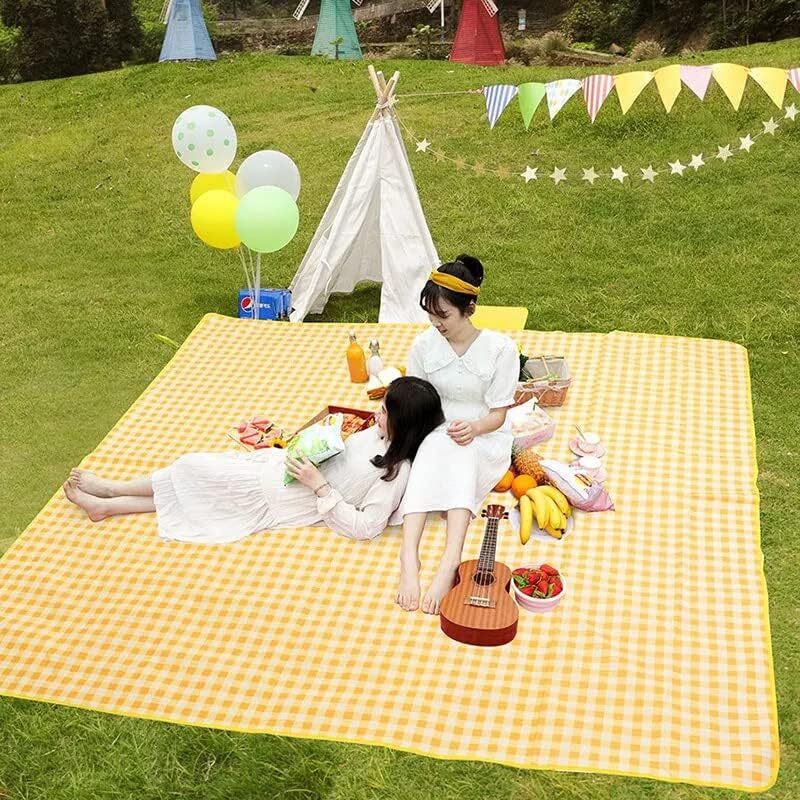 Large Foldable Waterproof Outdoor Picnic Rug Blanket Camping Beach Play Mat (2m x 1.5m, Yellow) - Image 5