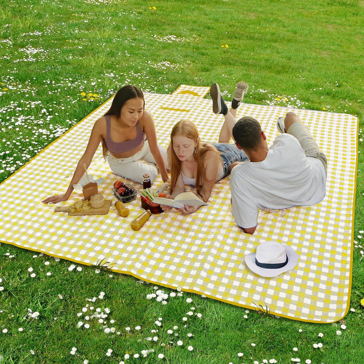 Large Foldable Waterproof Outdoor Picnic Rug Blanket Camping Beach Play Mat (2m x 1.5m, Yellow) - Image 9