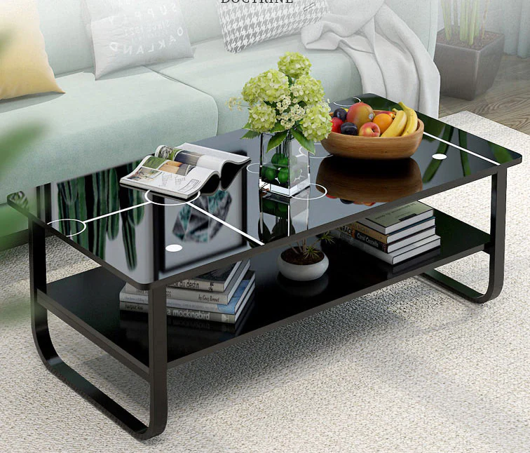 Large High Gloss Elegance Coffee Table with Shelf - Image 7