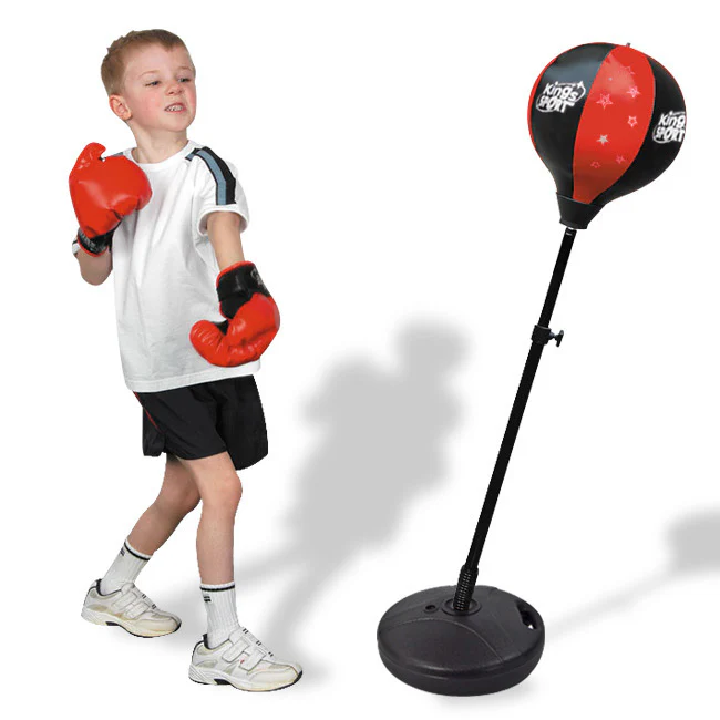 LARGE Kids Speed Ball Stand Punching Boxing Bag Glove Set - Image 5