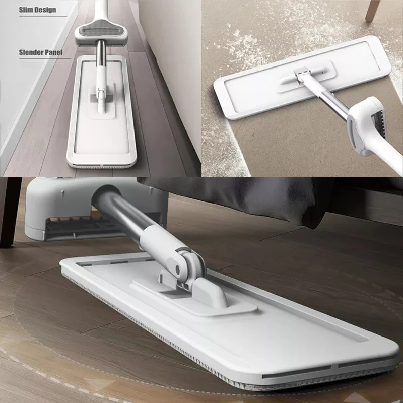 Large Microfibre Mop Flexible Floor Cleaner Hand Free Squeeze Cleaning Tool with 4 Mop Pads - Image 8