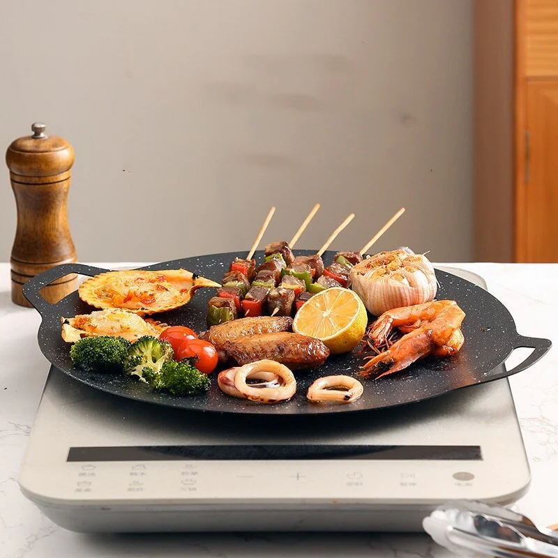 Large Non-stick BBQ Grill Frying Griddle Fry Pan Multifunction Cast Iron Cookware 32cm - Image 13
