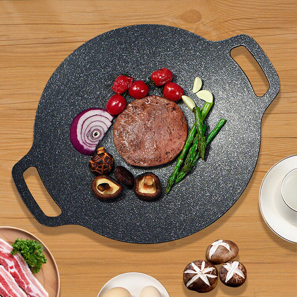 Large Non-stick BBQ Grill Frying Griddle Fry Pan Multifunction Cast Iron Cookware 32cm - Image 19