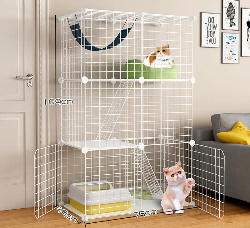 Large Pet Home Cat Cage Detachable Metal Wire Kennel Playpen Exercise Crate - Image 5