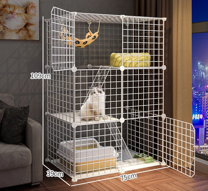 Large Pet Home Cat Cage Detachable Metal Wire Kennel Playpen Exercise Crate - Image 6