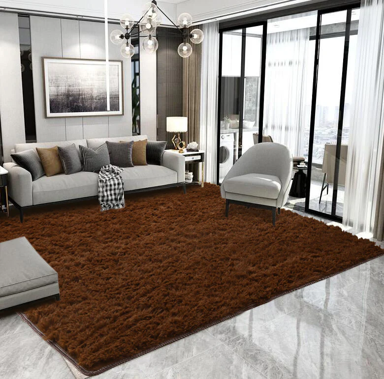 Large Soft Shag Rug Carpet Mat (Chocolate, 230 x 160) - Image 10