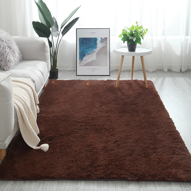 Large Soft Shag Rug Carpet Mat (Chocolate, 230 x 160) - Image 8