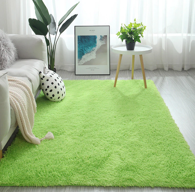 Large Soft Shag Rug Carpet Mat (Green, 230 x 160) - Image 4