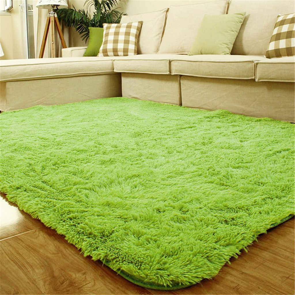 Large Soft Shag Rug Carpet Mat (Green, 230 x 160) - Image 5