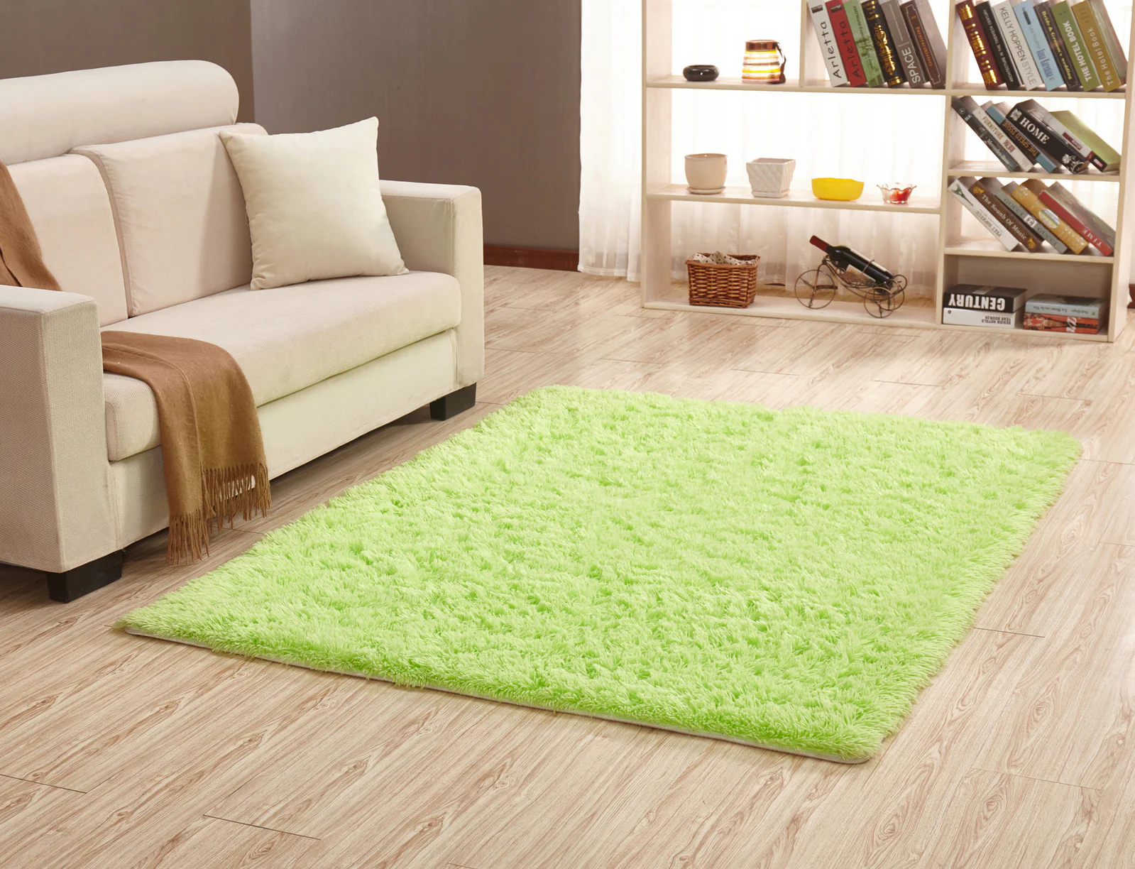 Large Soft Shag Rug Carpet Mat (Green, 230 x 160) - Image 7
