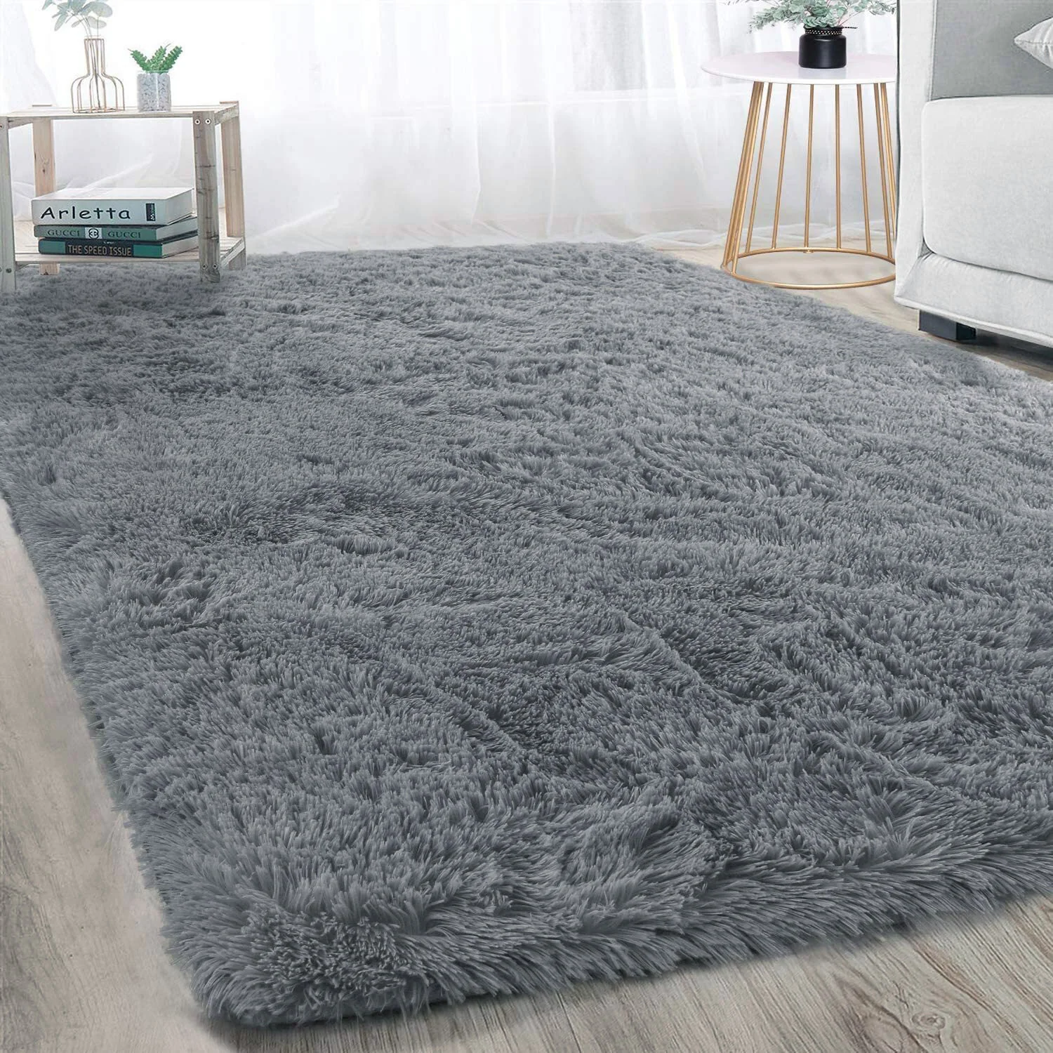 Large Soft Shag Rug Carpet Mat (Grey, 230 x 160) - Image 17