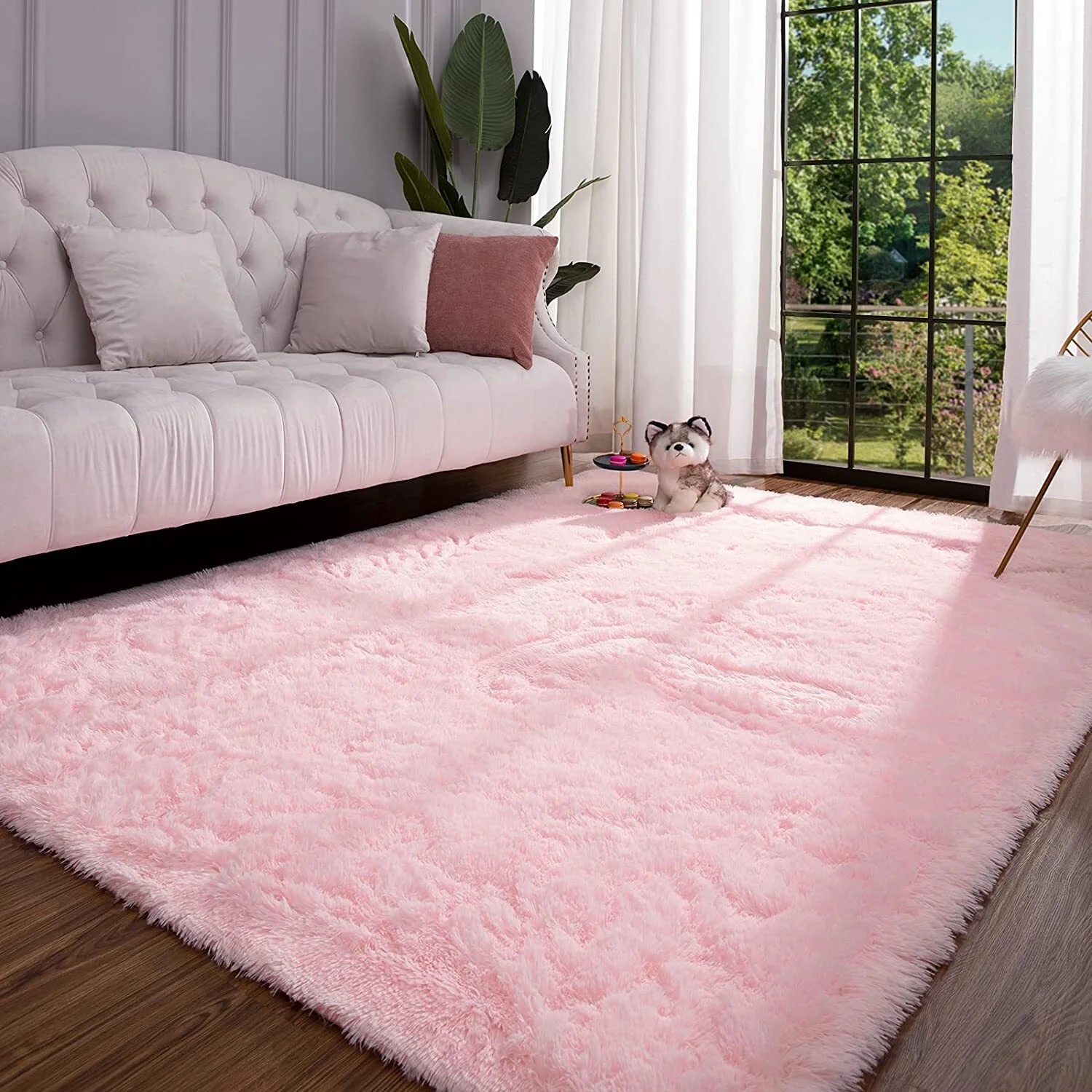 Large Soft Shag Rug Carpet Mat (Pink, 230 x 160) - Image 18