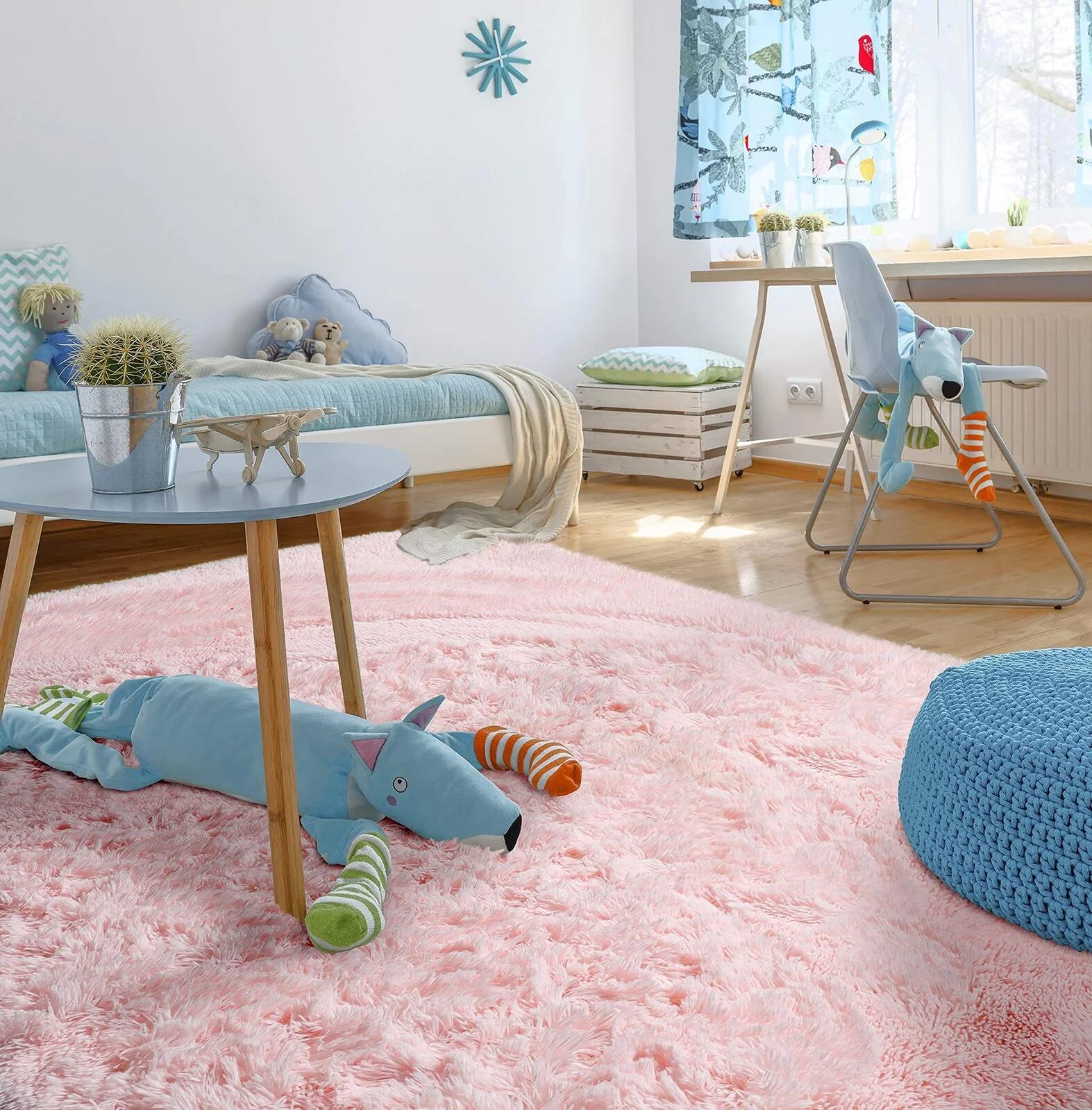 Large Soft Shag Rug Carpet Mat (Pink, 230 x 160) - Image 21