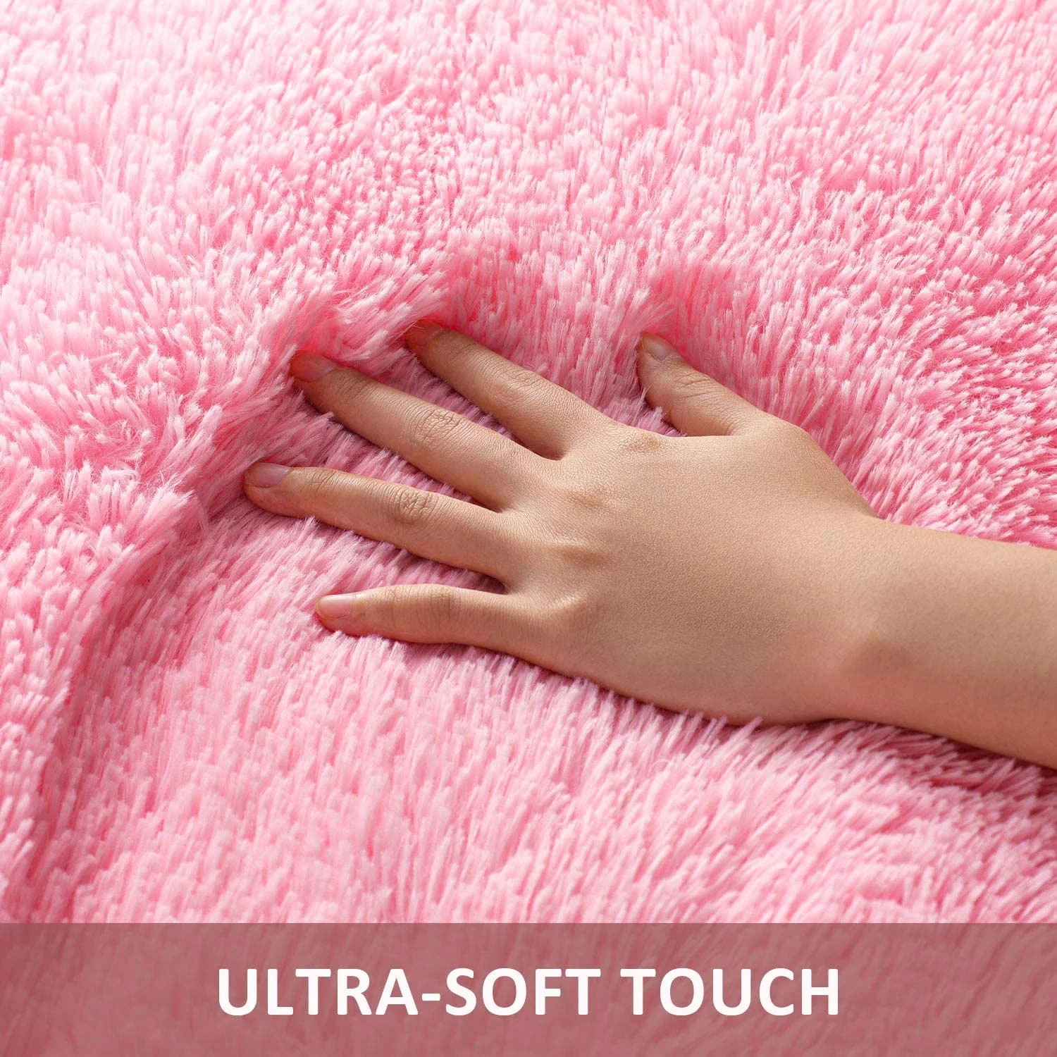 Large Soft Shag Rug Carpet Mat (Pink, 230 x 160) - Image 22