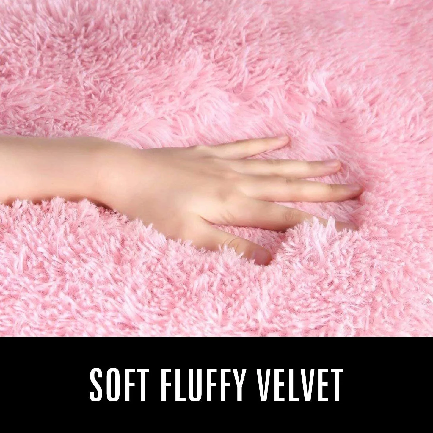 Large Soft Shag Rug Carpet Mat (Pink, 230 x 160) - Image 24