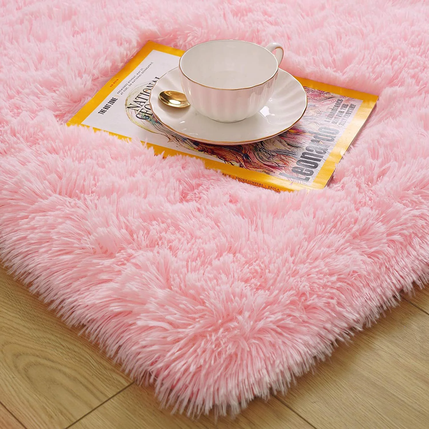 Large Soft Shag Rug Carpet Mat (Pink, 230 x 160) - Image 6