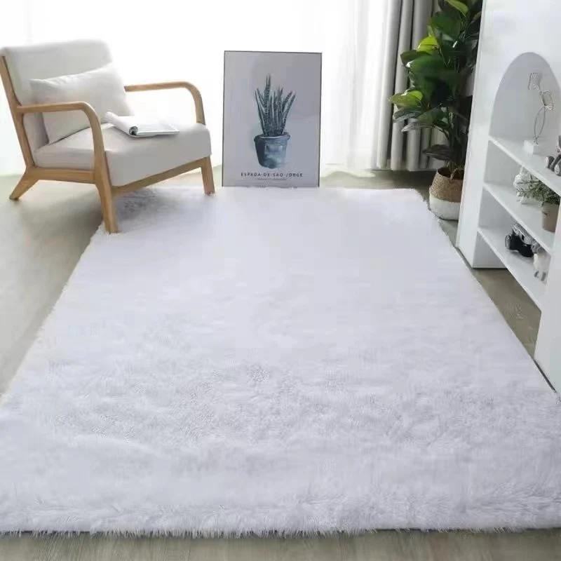 Large Soft Shag Rug Carpet Mat (White, 230 x 160) - Image 4