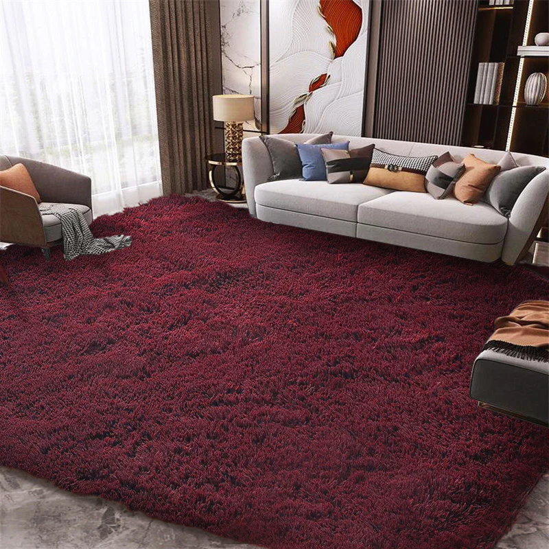 Large Soft Shag Rug Carpet Mat (Wine, 230 x 160) - Image 11